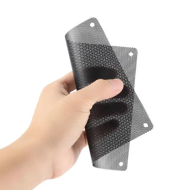 Alt view image 7 of 7 - 140mm Fan Filter, 10 Pack Black Computer Fan Grill Cover | 0.8mm PVC mesh blocks dust & pet hair. High airflow. Washable & reusable. Fits 140mm fans, screw mount.