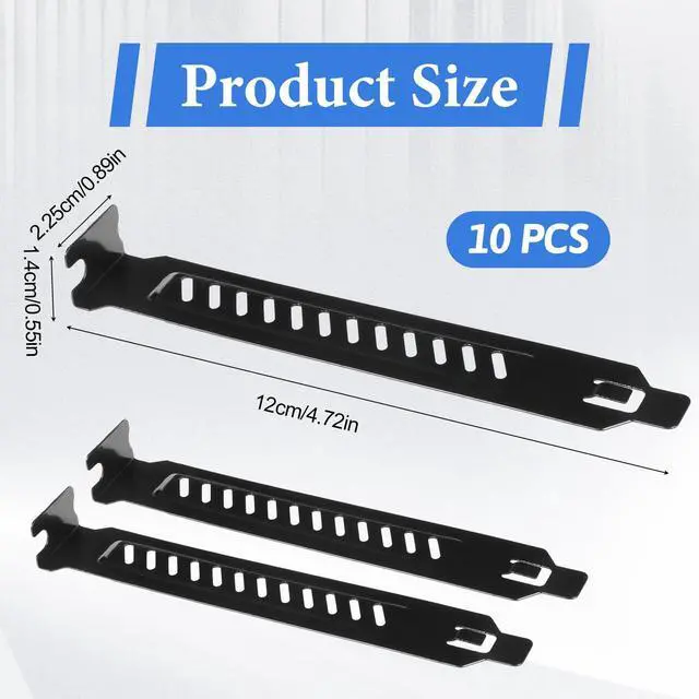 Alt view image 2 of 7 - 10 PCS PCI Slot Cover, Vented Slot Covers for Computer Cases, Dust Filter Bracket Expansion Blanking Plate for Computer Cases, Black
