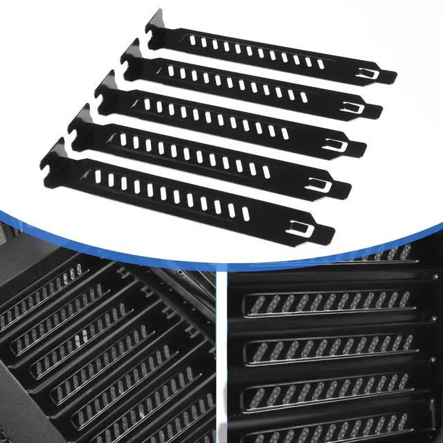 Alt view image 3 of 7 - 10 PCS PCI Slot Cover, Vented Slot Covers for Computer Cases, Dust Filter Bracket Expansion Blanking Plate for Computer Cases, Black