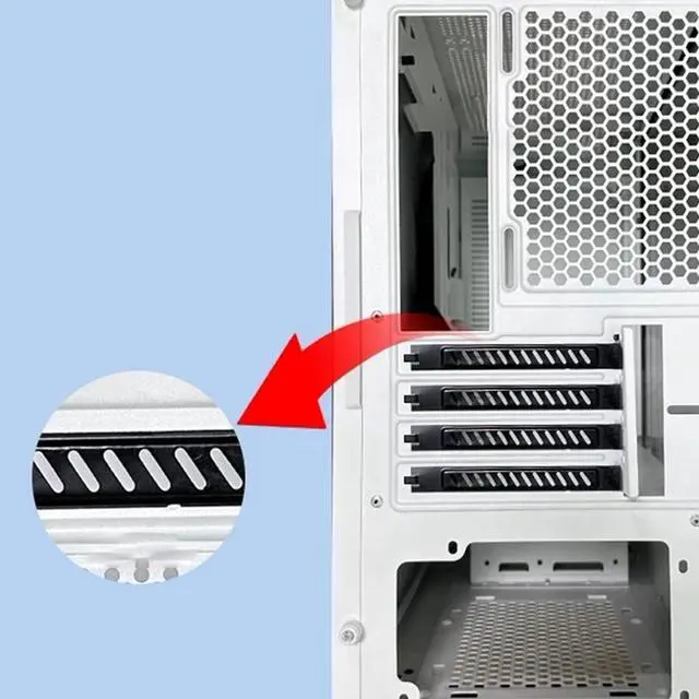 Alt view image 4 of 7 - 10 PCS PCI Slot Cover, Vented Slot Covers for Computer Cases, Dust Filter Bracket Expansion Blanking Plate for Computer Cases, Black