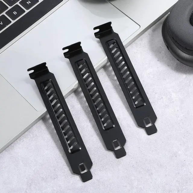 Alt view image 5 of 7 - 10 PCS PCI Slot Cover, Vented Slot Covers for Computer Cases, Dust Filter Bracket Expansion Blanking Plate for Computer Cases, Black