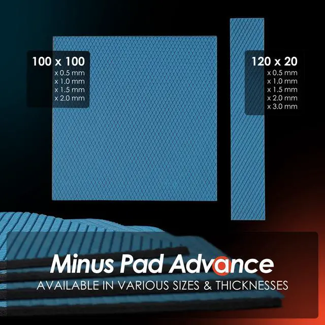 Alt view image 4 of 7 - Minus Pad Advance - 120x20x0.5mm 4-Pack Thermal Interface Pad, Electrically Non-Conductive, High Thermal Conductivity & Compressibility for SSDs, GPUs & Electronics