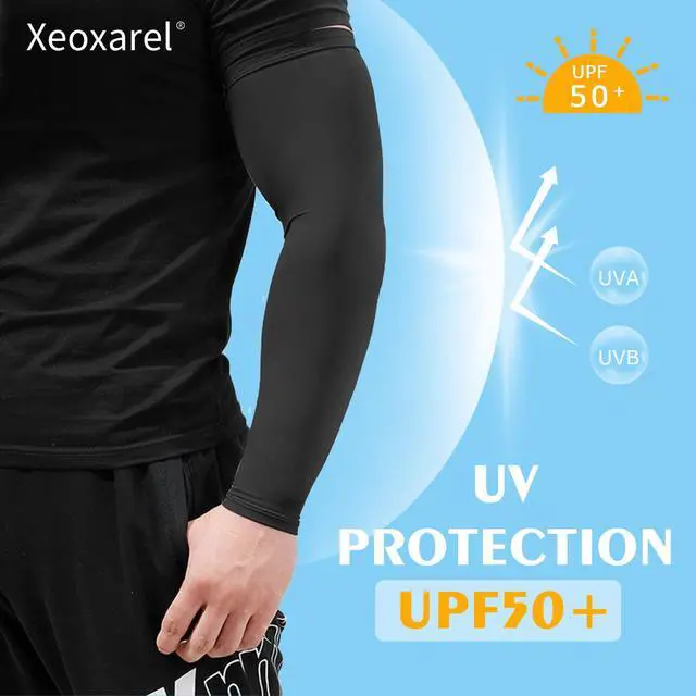 Alt view image 2 of 7 - 4 Pairs UV Sun Protection Arm Sleeves - Tattoo Cover Up - UPF 50 Sports Compression Cooling Sleeve for Men & Women Black