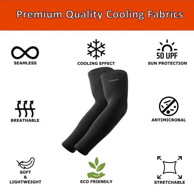 Alt view image 5 of 7 - Arm Sleeves Cooling UV Sun Protection Sport Compression for Men Women | UPF50, Tattoo Coverage, Lightweight, Breathable, Seamless Cover Arms, Daily Wear, Outdoor Work, Basketball, Baseball, Golf