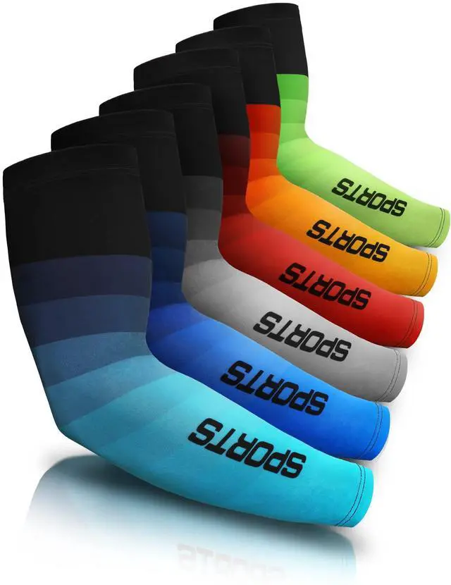 Main image of 6 Pairs Arm Sleeve UV Sun Protection Sleeves Cooling Sports Anti Slip Ice Silk Warmers Arm Covers for Men Women(Fresh)
