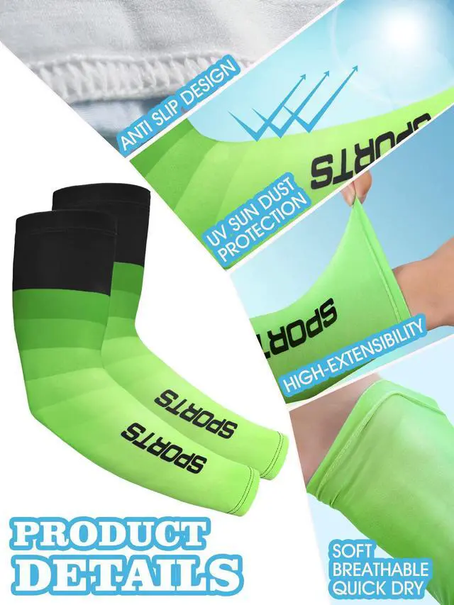Alt view image 3 of 6 - 6 Pairs Arm Sleeve UV Sun Protection Sleeves Cooling Sports Anti Slip Ice Silk Warmers Arm Covers for Men Women(Fresh)