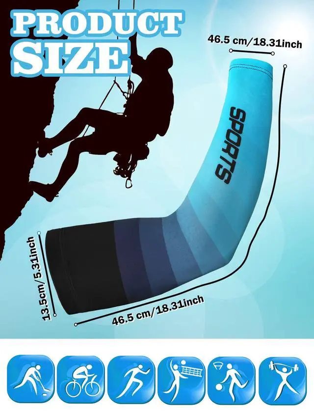 Alt view image 4 of 6 - 6 Pairs Arm Sleeve UV Sun Protection Sleeves Cooling Sports Anti Slip Ice Silk Warmers Arm Covers for Men Women(Fresh)
