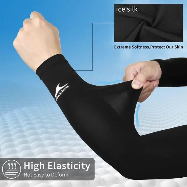Alt view image 4 of 7 - Volleyball Arm Sleeves for Women, Cooling Ice Silk Sun Sleeves Youth | Summer Ice Silk Compression Sleeves, UPF 50+ UV Protection, Perfect for Teen Girls & Women Outdoor Sports, Anti-slip Silicone