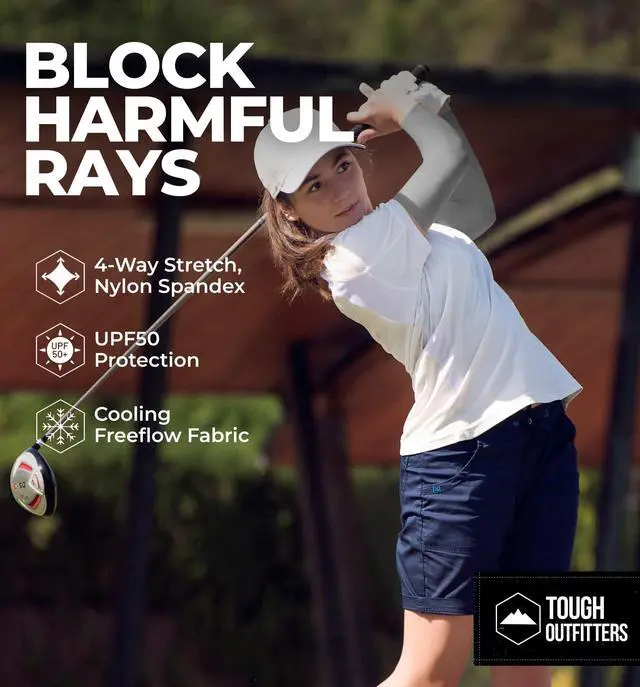 Alt view image 2 of 6 - UV Arm Sleeves for Men Women - Sun Protection Sleeves - Compression Golf Baseball Cooling Tattoo Arm Sleeve