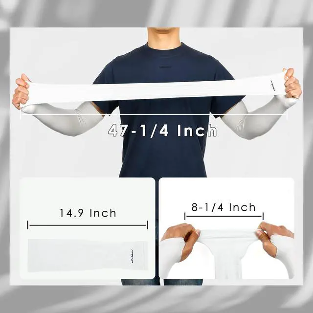 Alt view image 6 of 7 - Arm Sleeves for Men Women, Sun Sleeves UV Protection Cooling Sports | Compression,Tattoo Sleeve Cover, Thumb Hole Design,Tattoo Cover Up, UPF 50+, Versatile Use for Basketball Football Volleyball