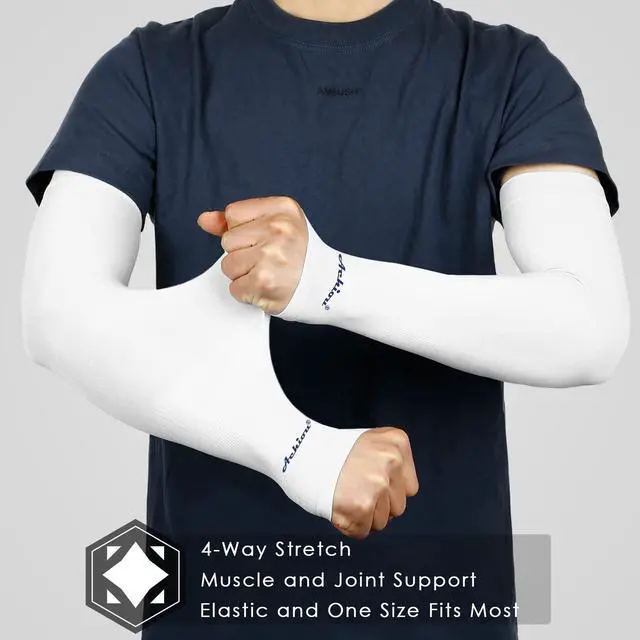 Alt view image 5 of 7 - Arm Sleeves for Men Women, Sun Sleeves UV Protection Cooling Sports | Compression,Tattoo Sleeve Cover, Thumb Hole Design,Tattoo Cover Up, UPF 50+, Versatile Use for Basketball Football Volleyball