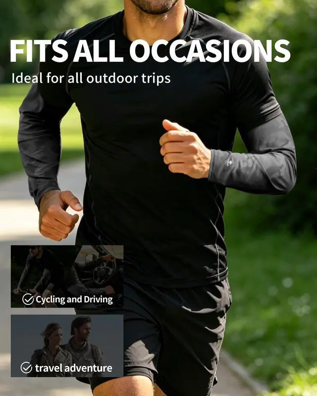 Alt view image 4 of 7 - Men's Loose Fit Cooling Arm Sleeves, Anti-UV Sun Protection Sleeves, Breathable Tattoo Cover Sun Sleeves for Men Women Youth Outdoor Running Cycling Hiking Driving Fishing, Plus Size Friendly,XXL