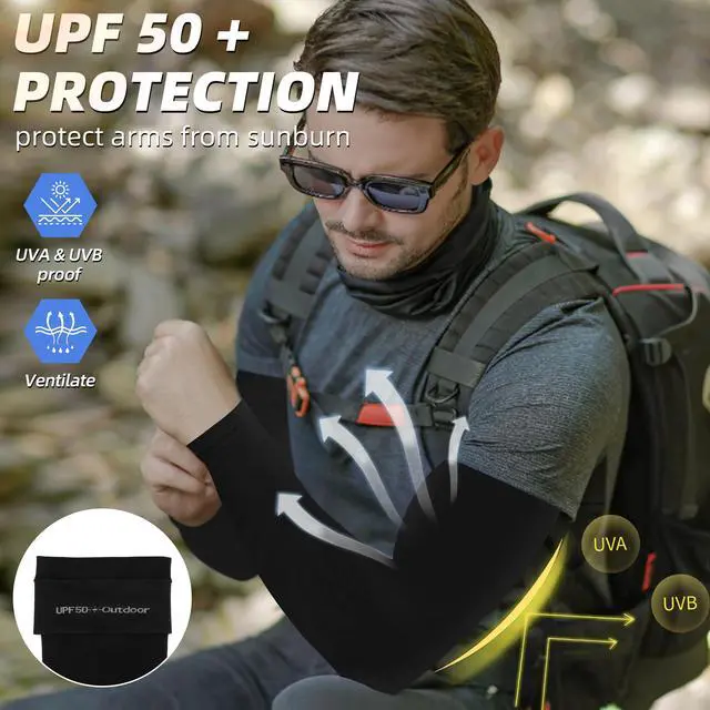 Alt view image 2 of 7 - UV Arm Sleeves UPF 50 Cooling Compression Sports | Sun Protection Sleeves for Men Women Teenager, Breathable Lightweight