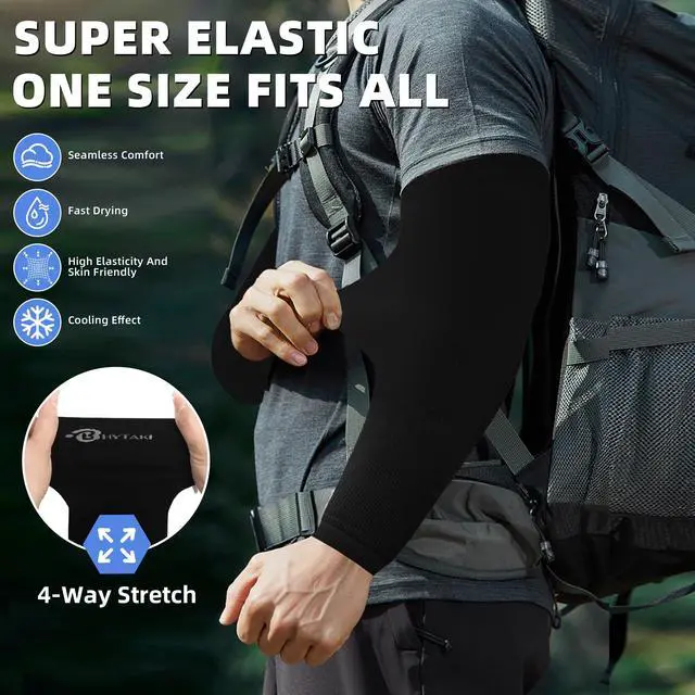 Alt view image 3 of 7 - UV Arm Sleeves UPF 50 Cooling Compression Sports | Sun Protection Sleeves for Men Women Teenager, Breathable Lightweight