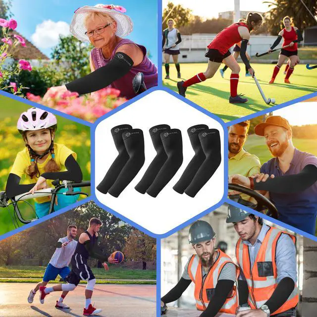 Alt view image 7 of 7 - UV Arm Sleeves UPF 50 Cooling Compression Sports | Sun Protection Sleeves for Men Women Teenager, Breathable Lightweight