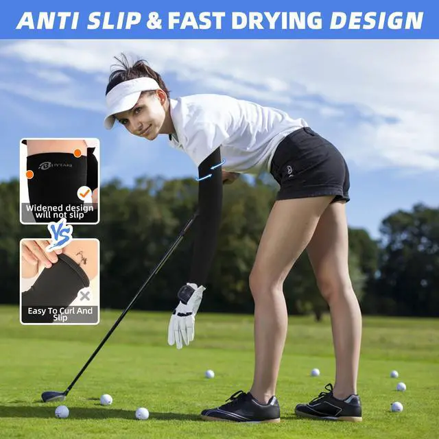 Alt view image 5 of 7 - UV Arm Sleeves UPF 50 Cooling Compression Sports | Sun Protection Sleeves for Men Women Teenager, Breathable Lightweight