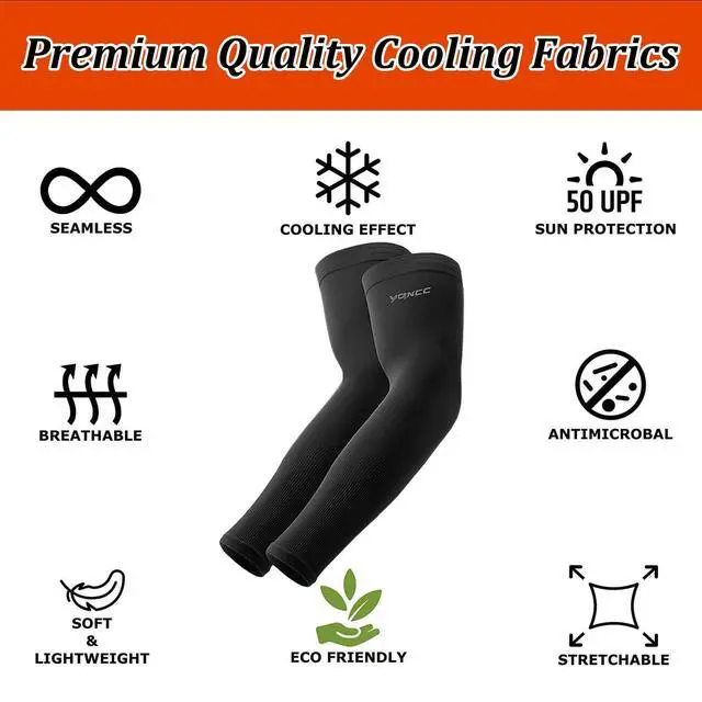 Alt view image 5 of 5 - Arm Sleeves UV Sun Protection Cooling Sports Compression Sleeves | 6 Pairs, UPF50, Tattoo Coverage, Lightweight, Breathable, Arms Cover, Daily Wear, Outdoor Work, Basketball, Baseball, Golf