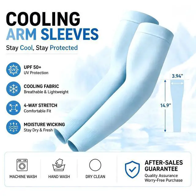 Alt view image 7 of 7 - 4 Pairs Arm Sleeves for Men Women, UV Protection Cooling Compression arm Sleeves for Volleyball Basketball Football Golf