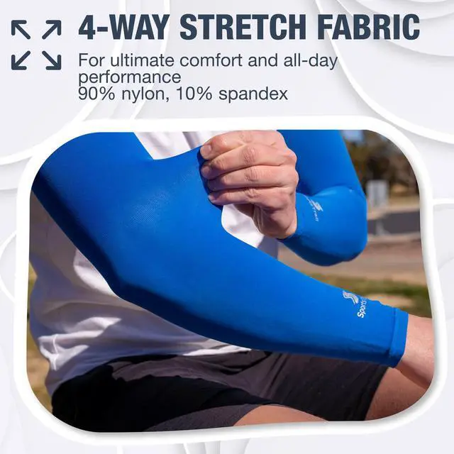 Alt view image 2 of 7 - Cooling Arm Sleeves for Men & Women Breathable, Moisture-Wicking, Sun Protection for Sports, Basketball, Football, Running, Golf, Cycling, Volleyball Arm Sleeves for Women, Men & Youth