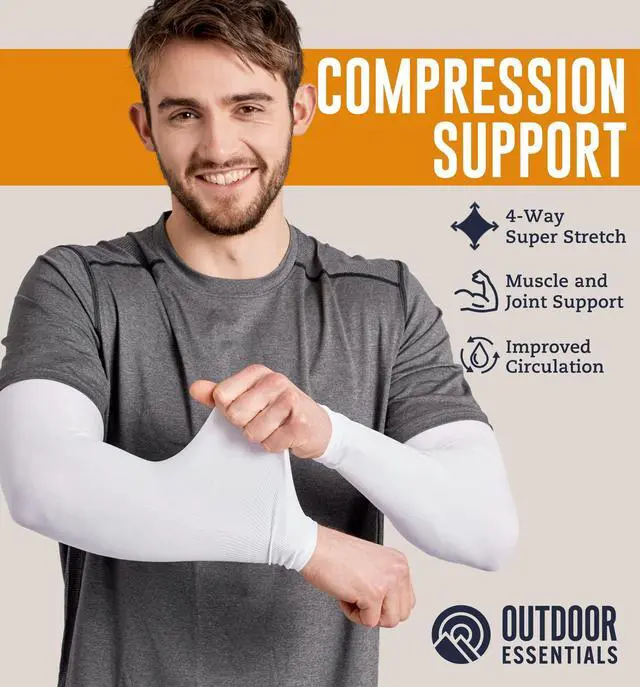 Alt view image 3 of 7 - UV Sun Sleeves for Men Women - Cooling Arm Sleeves for Sun Protection UPF 50+ | Golf, Tattoo Cover Up, Compression Protective Sports, Baseball, Football, Driving | Mangas Para El Sol Para Hombre