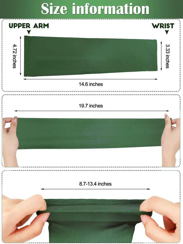 Alt view image 3 of 7 - 12 Pairs Unisex UV Protection Arm Sleeves Sun Cover, 12 Solid Colors | Cooling Sun Sleeves for Men Women, Outdoor Driving Cycling, Lightweight Stretch Fabric, Mangas para Brazos