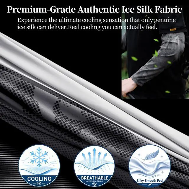 Alt view image 4 of 7 - Arm Sleeves for Men, Loose Fit Non-Sticky, Cooling UV Sun Protection Arm Sleeves for Baseball Basketball Golf Hiking