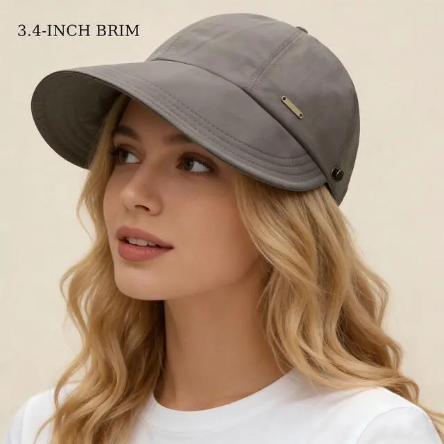 Alt view image 2 of 7 - Sunhats for Women UV Protection Ponytail Hat Packable Hats for Women Travel UPF 50 Hats for Men Adjustable Cap Gray