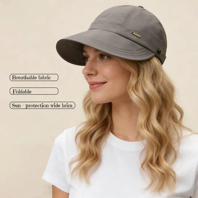 Alt view image 4 of 7 - Sunhats for Women UV Protection Ponytail Hat Packable Hats for Women Travel UPF 50 Hats for Men Adjustable Cap Gray