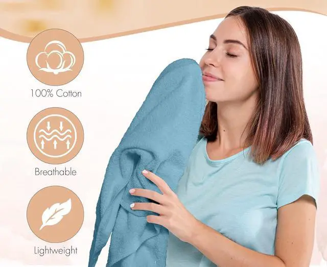Alt view image 2 of 7 - 6 Pack Bath Towels Set (27 x 54 Inches) 100% Ring Spun Cotton, Lightweight, Quick Dry, Highly Absorbent Towels Multicolor, (27x54) Inches