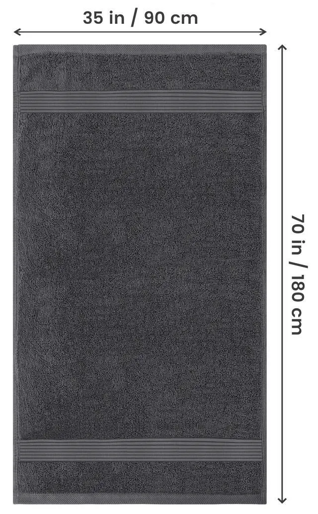 Alt view image 2 of 7 - Extra Large Bath Sheets, 2 Pack, 35x70 in, Cotton, Grey | Soft Lightweight Ring Spun Cotton Shower Towel Set - Highly Absorbent, Quick-Drying, Extra Large Bath Sheets, Durable