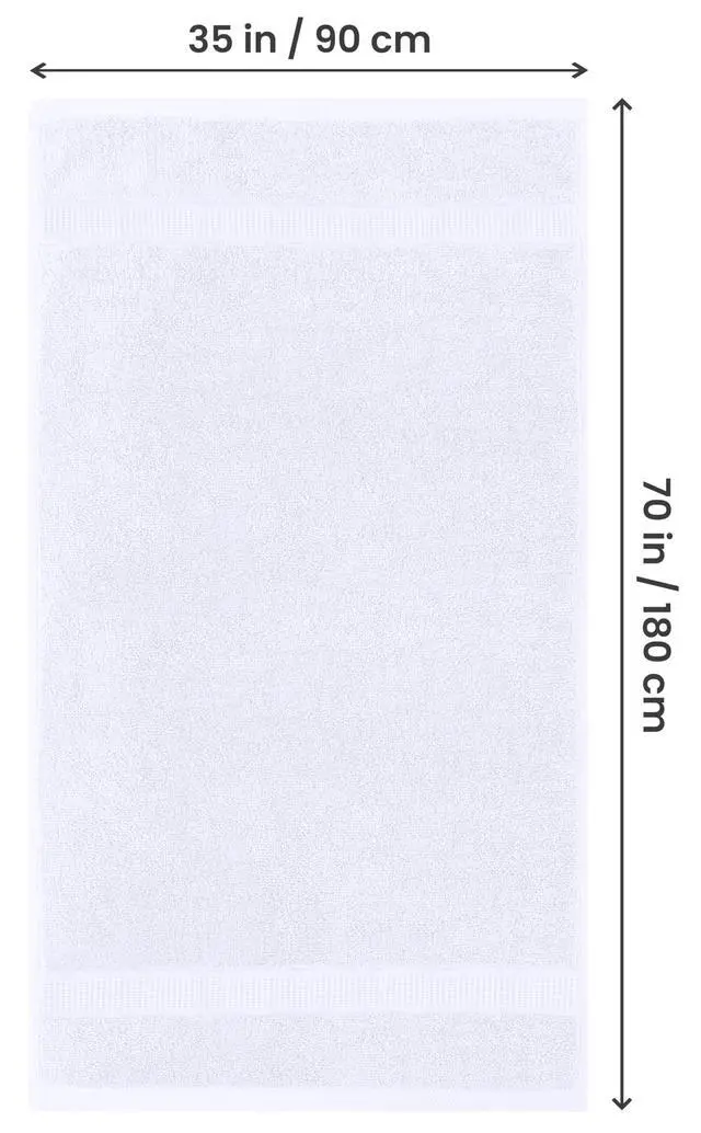 Alt view image 2 of 7 - Jumbo Bath Sheets, 2 Pack, 35x70 in, 600 GSM Cotton, White | Extra Large Ring Spun Cotton Bath Sheets - Soft, Plush, Quick-Drying, Highly Absorbent, Great for Everyday Use