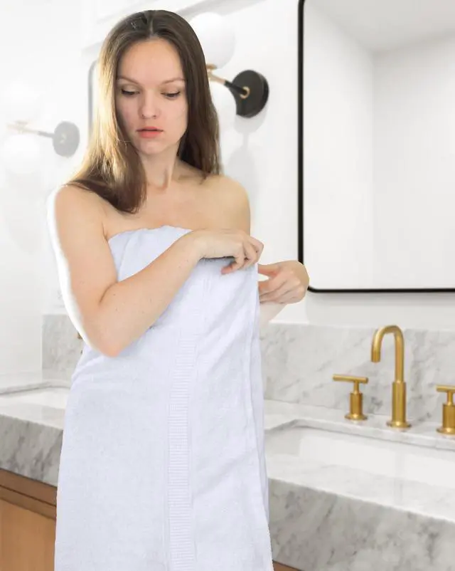 Alt view image 7 of 7 - Jumbo Bath Sheets, 2 Pack, 35x70 in, 600 GSM Cotton, White | Extra Large Ring Spun Cotton Bath Sheets - Soft, Plush, Quick-Drying, Highly Absorbent, Great for Everyday Use