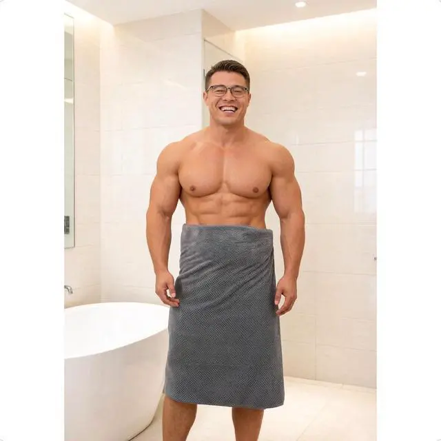 Alt view image 3 of 7 - 2 Pack Bath Towel Set, Waffle Bath Towel Set, Super Soft Highly Absorbent, Sturdy Quick Drying Towels for Bathroom, Gym, SPA, Yoga (2 Piece 27" x 55", 1Grey+1Purple)