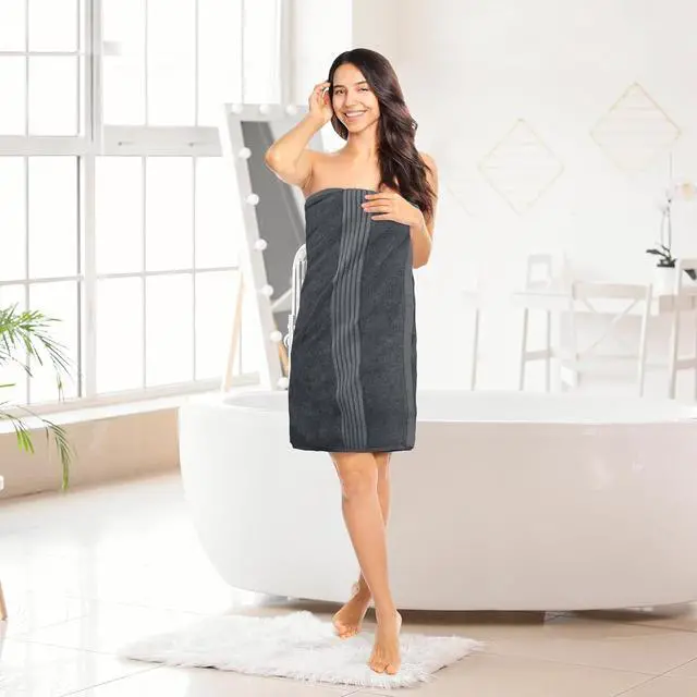 Alt view image 7 of 7 - 4 Pack Bath Towels Set, 27 by 54 Inches, 100% Ring Spun Cotton, Quick Dry, Highly Absorbent, Soft Feel Towels, Perfect for Daily Use, Grey