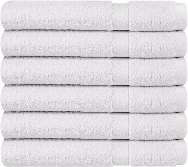 Alt view image 4 of 7 - 100% Cotton White 6 Pack Bath Towel Set, Quick Dry, Super Absorbent, Light Weight, Soft Feel for Hotel, Spa and Bathroom (27 X 54) (White, 27 x 54 6 Pack)