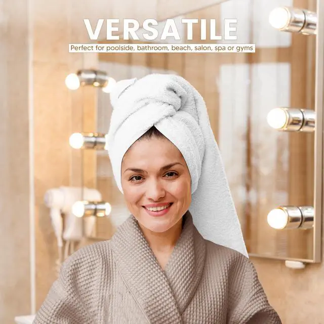 Alt view image 2 of 7 - 100% Cotton White 6 Pack Bath Towel Set, Quick Dry, Super Absorbent, Light Weight, Soft Feel for Hotel, Spa and Bathroom (27 X 54) (White, 27 x 54 6 Pack)