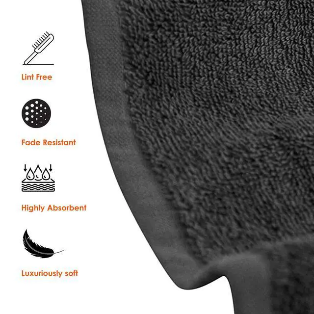 Alt view image 3 of 7 - Hotel & Spa 100% Cotton Bath Towels Pack of 6, Ultra Soft, Quick Dry, Lightweight, Highly Absorbent, Perfect for Face, Hands, Spa, Gym, Hotel, Resort & Daily Use - Grey (24" x 48")