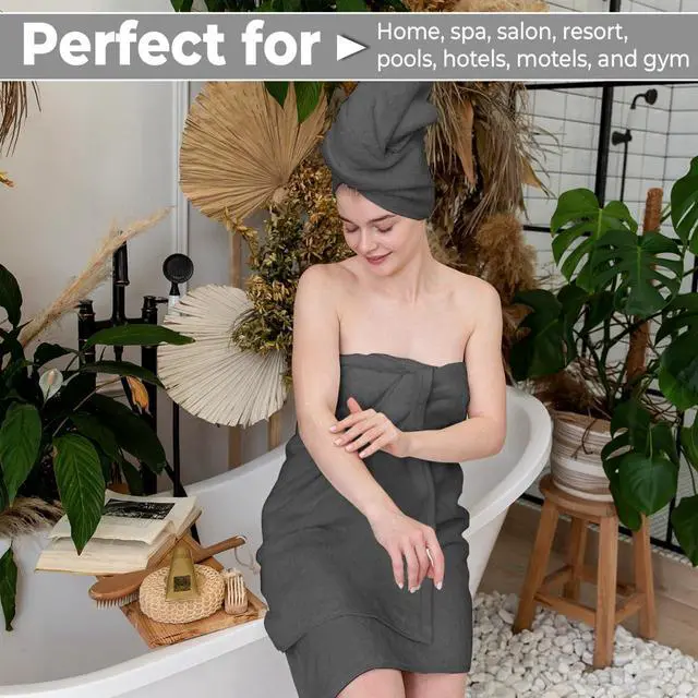 Alt view image 7 of 7 - Hotel & Spa 100% Cotton Bath Towels Pack of 6, Ultra Soft, Quick Dry, Lightweight, Highly Absorbent, Perfect for Face, Hands, Spa, Gym, Hotel, Resort & Daily Use - Grey (24" x 48")