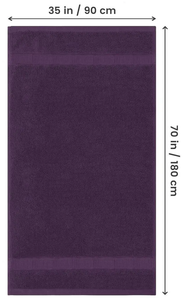 Alt view image 2 of 7 - Jumbo Bath Sheets, 2 Pack, 35x70 in, 600 GSM Cotton, Plum | Extra Large Ring Spun Cotton Bath Sheets - Soft, Plush, Quick-Drying, Highly Absorbent, Great for Everyday Use