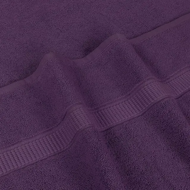 Alt view image 6 of 7 - Jumbo Bath Sheets, 2 Pack, 35x70 in, 600 GSM Cotton, Plum | Extra Large Ring Spun Cotton Bath Sheets - Soft, Plush, Quick-Drying, Highly Absorbent, Great for Everyday Use
