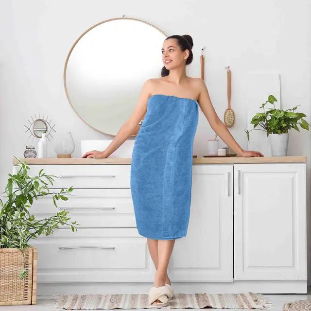 Alt view image 7 of 7 - Jumbo Bath Sheets, 2 Pack, 35x70 in, 600 GSM Cotton, Electric Blue