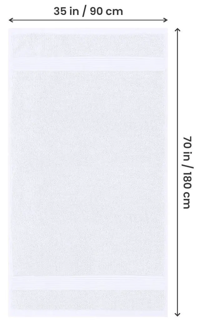 Alt view image 2 of 7 - Extra Large Bath Sheets, 2 Pack, 35x70 in, Cotton, White | Soft Lightweight Ring Spun Cotton Shower Towel Set - Highly Absorbent, Quick-Drying, Extra Large Bath Sheets, Durable