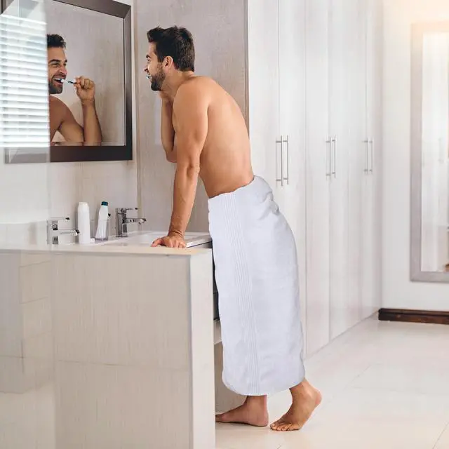 Alt view image 3 of 7 - Extra Large Bath Sheets, 2 Pack, 35x70 in, Cotton, White | Soft Lightweight Ring Spun Cotton Shower Towel Set - Highly Absorbent, Quick-Drying, Extra Large Bath Sheets, Durable