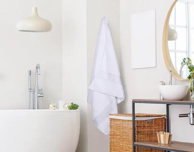 Alt view image 6 of 7 - Extra Large Bath Sheets, 2 Pack, 35x70 in, Cotton, White | Soft Lightweight Ring Spun Cotton Shower Towel Set - Highly Absorbent, Quick-Drying, Extra Large Bath Sheets, Durable