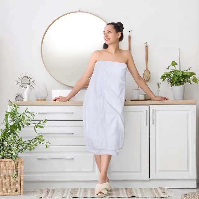 Alt view image 7 of 7 - Extra Large Bath Sheets, 2 Pack, 35x70 in, Cotton, White | Soft Lightweight Ring Spun Cotton Shower Towel Set - Highly Absorbent, Quick-Drying, Extra Large Bath Sheets, Durable