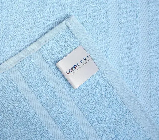 Alt view image 3 of 6 - 6 Pack Small Bath Towel Set - 100% Cotton 23x46 Shower Towels in 450 GSM. Lightweight & Absorbent Quick Dry Gym Towel for Showering, Pet Drying, Spas & Salons. Terry Ringspun Towels (Aqua)