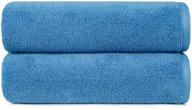 Main image of 2-Piece Quick-Dry Oversize Bath Towel, 100% Cotton, 54" x 30", Lake Blue