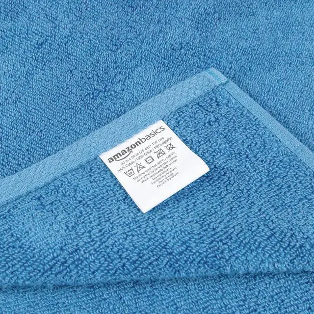 Alt view image 2 of 5 - 2-Piece Quick-Dry Oversize Bath Towel, 100% Cotton, 54" x 30", Lake Blue