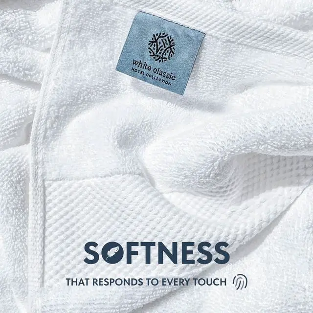 Alt view image 3 of 6 - Luxury White Hand Towels - Soft 100% Turkish Cotton | Highly Absorbent Hotel spa Bathroom Towel Collection | 16x30 Inch | Set of 6