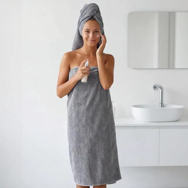 Alt view image 4 of 7 - Microfiber Bath Towels Set of 4, 31 x 63 Inch Extra Large Bath Towel Set, Super Soft & Highly Absorbent, Quick Dry Lightweight Towels for Bathroom, Gym, Spa, Pool & Travel, Gray